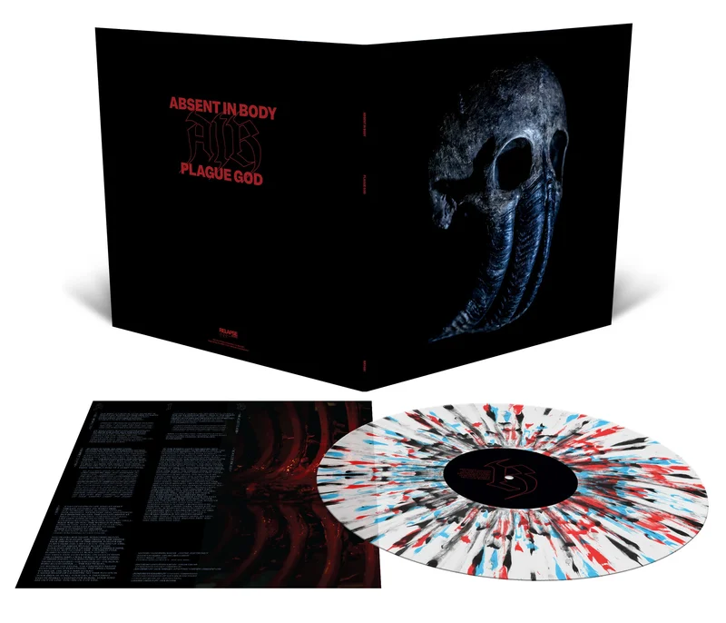 ABSENT IN BODY PLAGUE GOD' LP (Limited Edition Only 500 Made, Milky Clear, Cyan Blue, & Blood Red Splatter Vinyl)