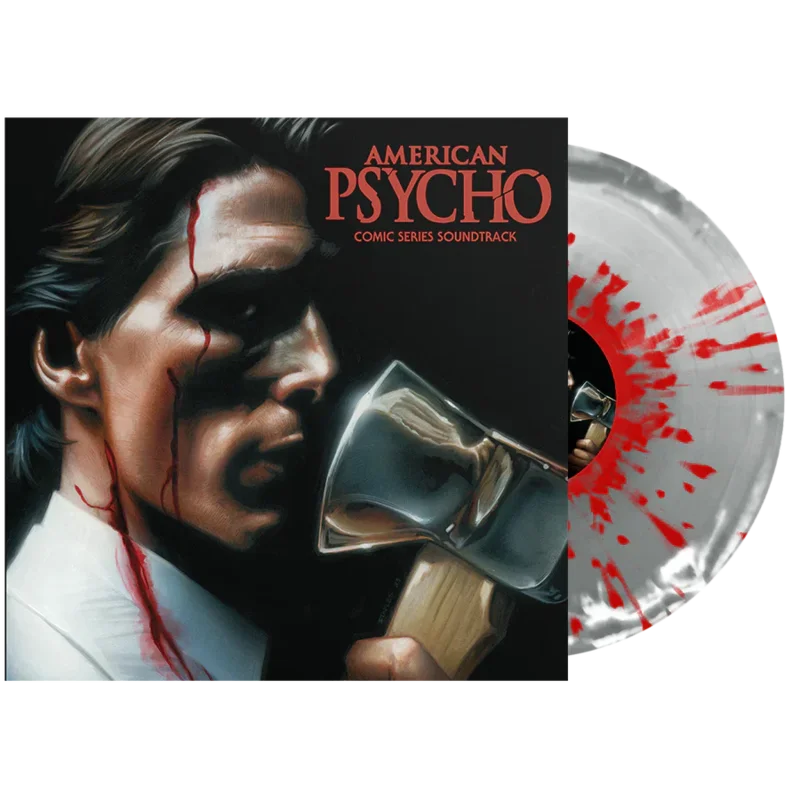 AMERICAN PSYCHO COMIC SERIES SOUNDTRACK LP (Silver + White Side A/B w/ Red Splatter Vinyl)