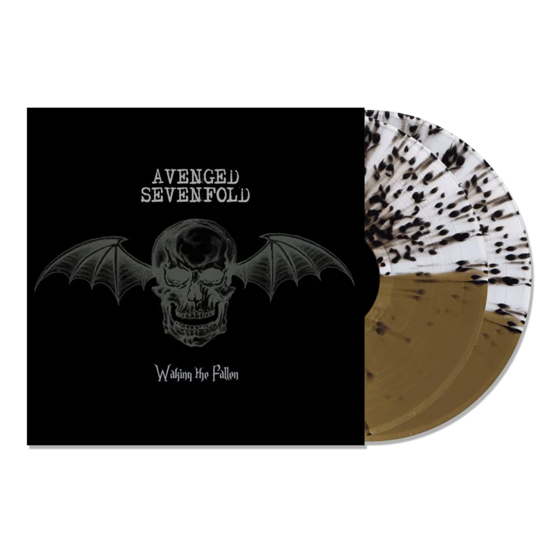 AVENGED SEVENFOLD 'WAKING THE FALLEN' LIMITED-EDITION CLEAR AND GOLD SPLIT WITH BLACK SPLATTER 2LP  ONLY 500 MADE
