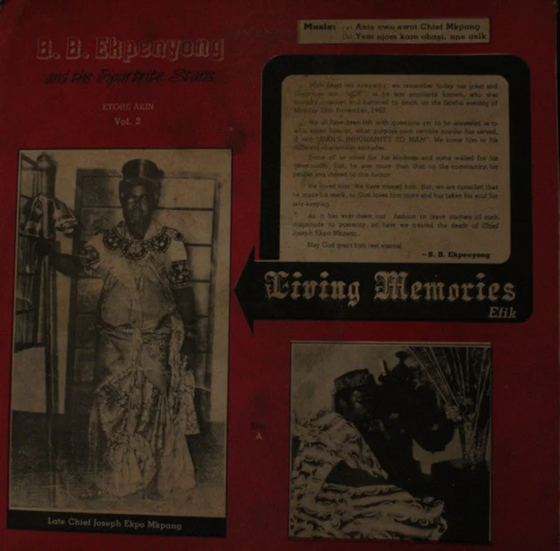 B. B. Ekpenyong & The Tripartite Stars - Living Memories - Etore Akin Vol. 2 (LP, Album) (Very Good (VG))