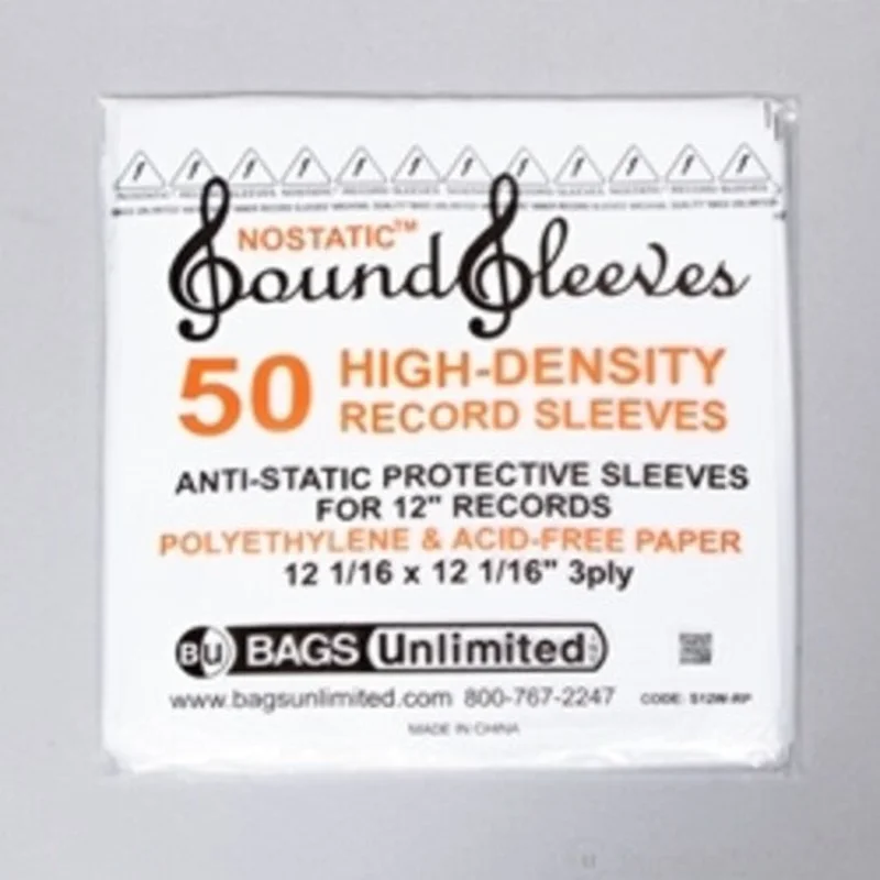 Bags Unlimited S12W-RP - 12 Inch LP Record Inner Sleeve - 50 Pack (White)