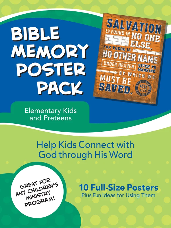 Bible Memory Poster Pack for Elementary Kids and Preteens
