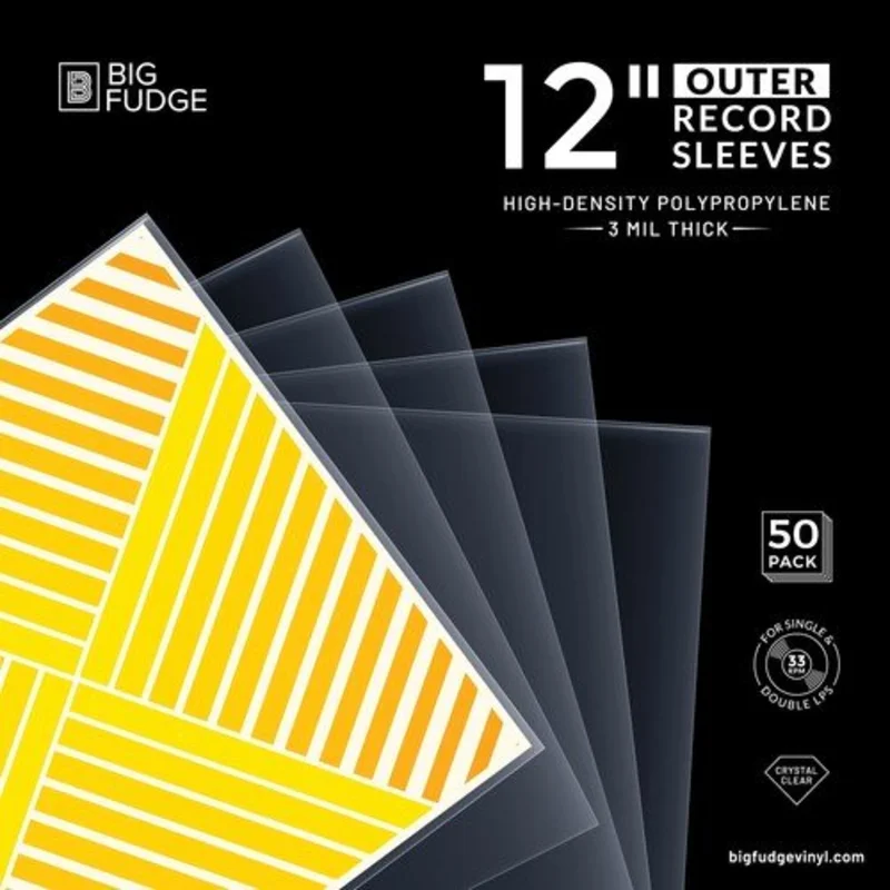 Big Fudge 12-inch Vinyl LP Record Outer Sleeves - Polypropylene 50 Pack