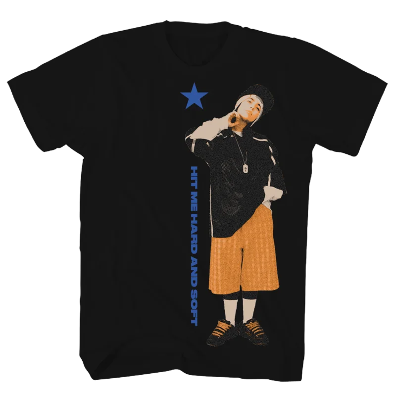 BILLIE EILISH HIT ME HARD AND SOFT RECYCLED ECOMAX BLACK T-SHIRT BLACK
