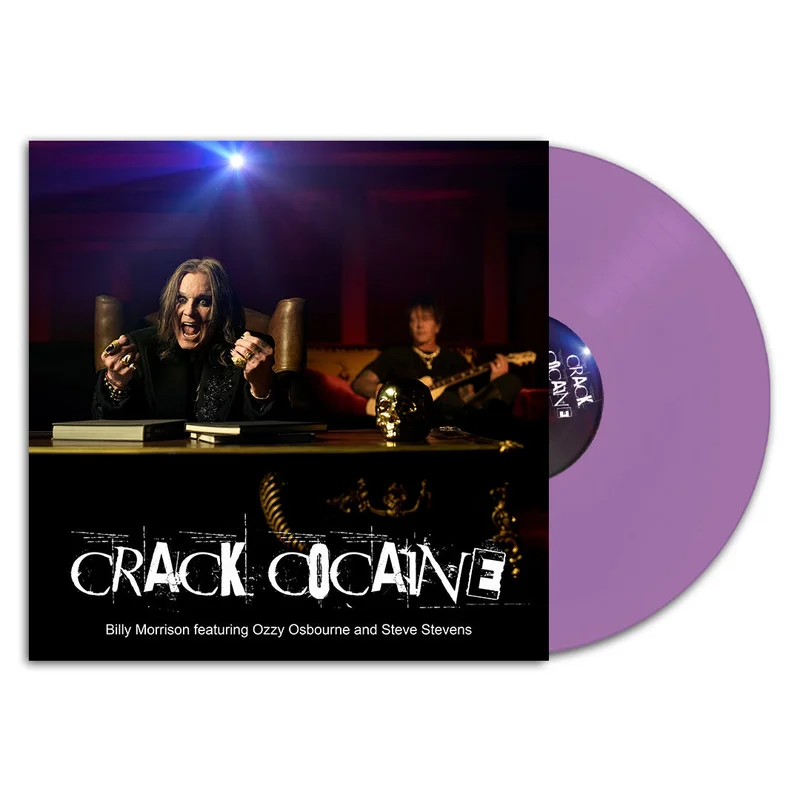 BILLY MORRISON, OZZY OSBOURNE, & STEVE STEVENS 'CRACK COCAINE' 12" (Limited Edition  Opaque Violet w/ Etched-B Side Vinyl)