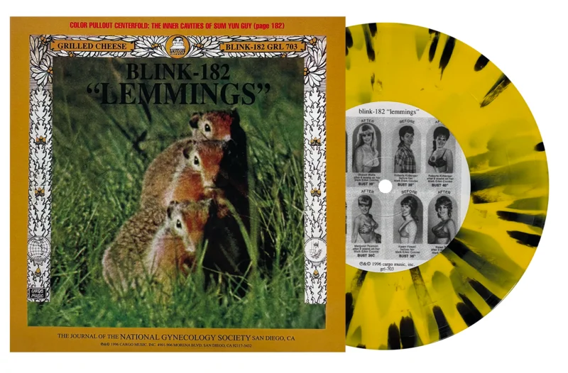 BLINK 182/SWINDLE LEMMINGS SPLIT 7 (Exclusive  Limited to 300, Mustard w/ Black Splatter Vinyl)