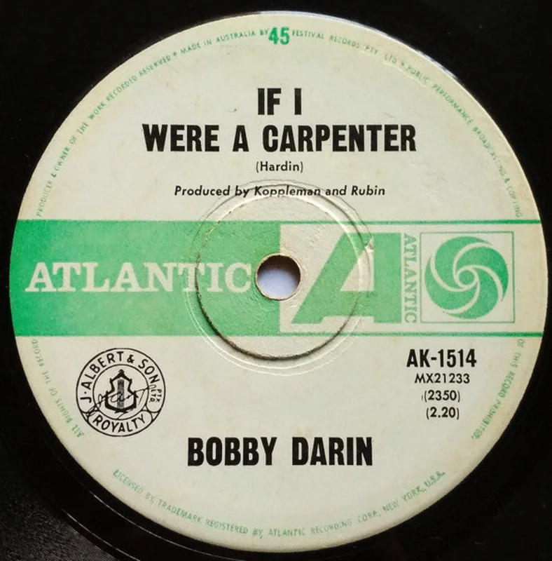 Bobby Darin - If I Were A Carpenter (7") (Very Good (VG))