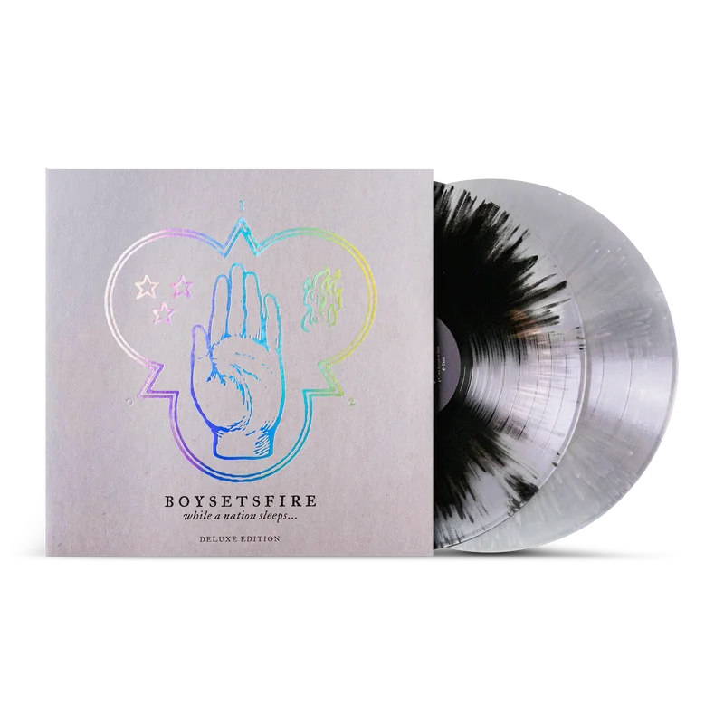 BOYSETSFIRE 'WHILE A NATION SLEEPS' 2LP (Deluxe, Clear w/ Black Splatter & Silver Splatter Vinyl)