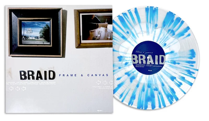 BRAID FRAME & CANVAS LP (Limited Edition  Only 300 made, White inside Clear w/ Blue Splatter Vinyl)