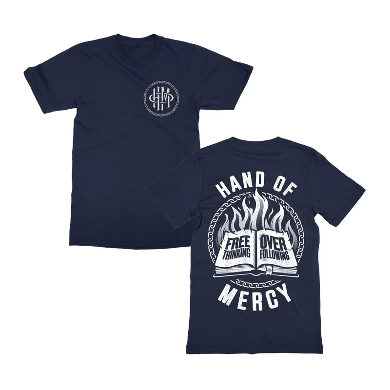 Burning Book Navy T-Shirt