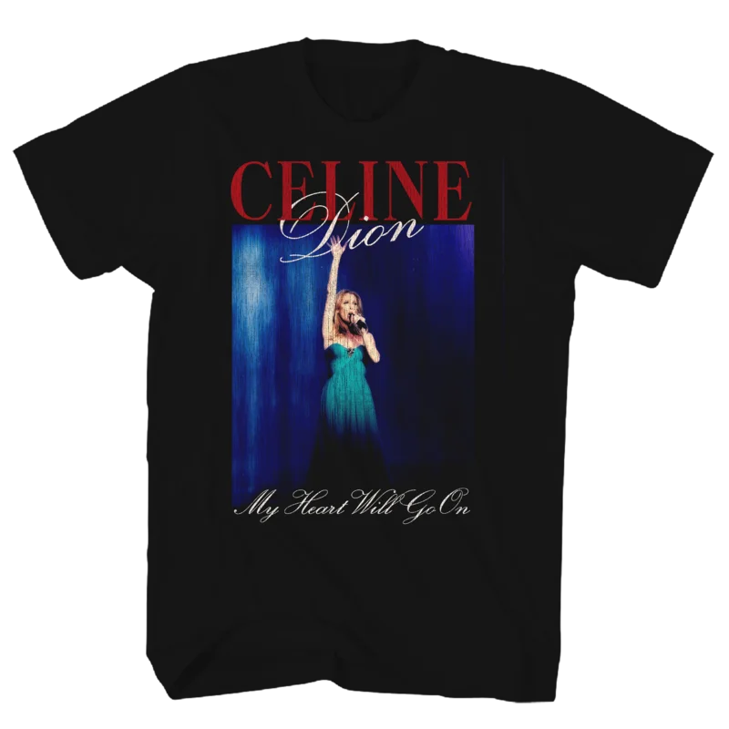 CELINE DION MY HEART WILL GO ON BLACK T-SHIRT BLACK