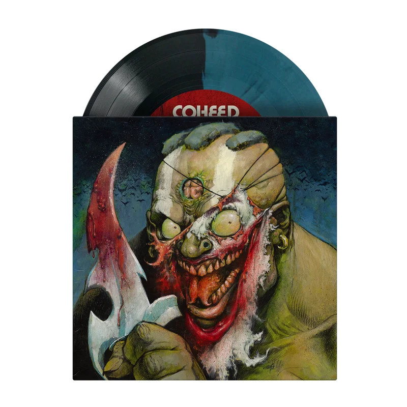 COHEED AND CAMBRIA "THE JOKE" WITH "DERANGED" 7" (Limited Edition  Only 500 Made, Half and Half Sea Blue and Black Vinyl)