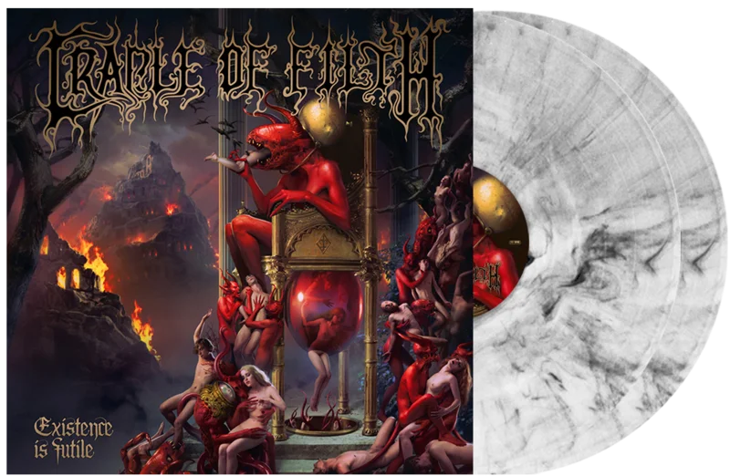 CRADLE OF FILTH EXISTENCE IS FUTILE LIMITED EDITION BLACK AND WHITE MARBLE 2LP  ONLY 400 MADE