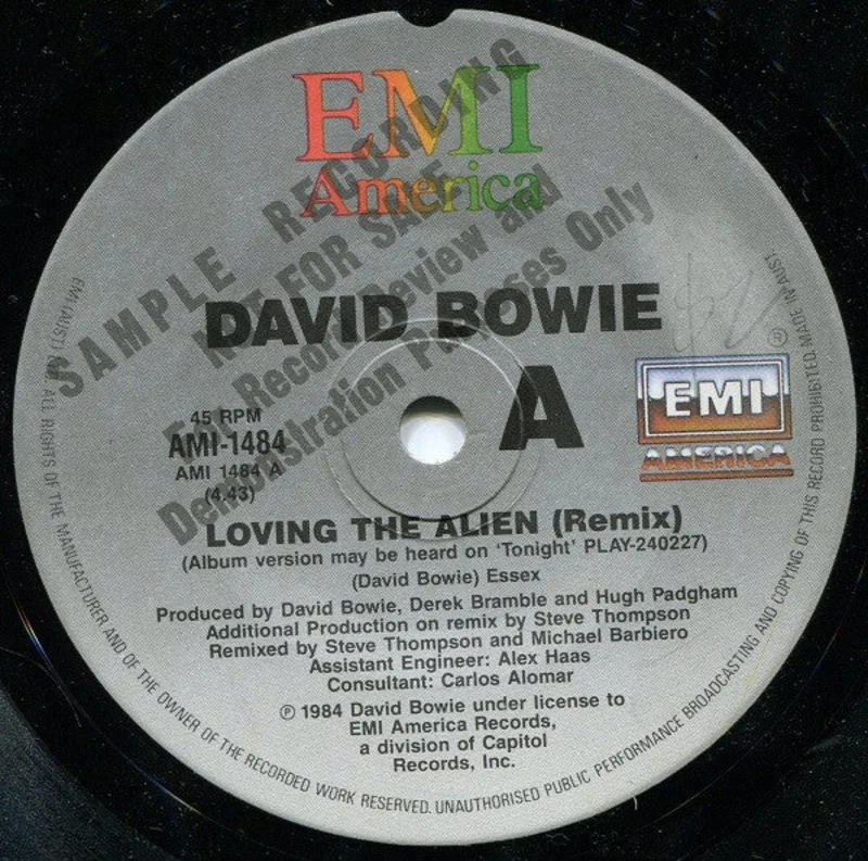 David Bowie - Loving The Alien (Remix) (7", Single, Promo) (Very Good Plus (VG+))