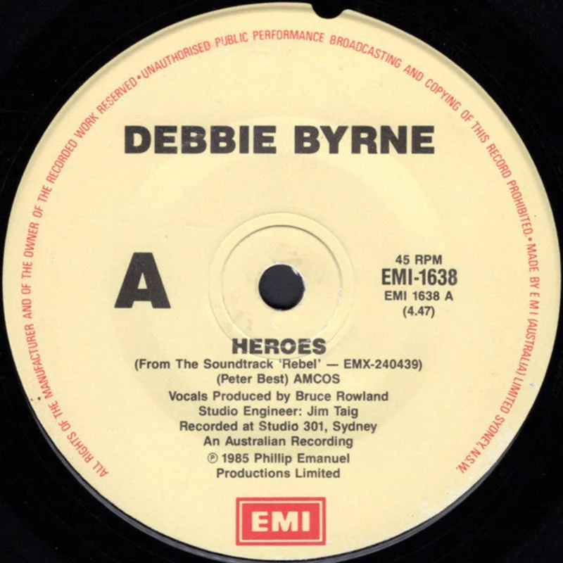 Debra Byrne - Heroes (7", Single) (Very Good Plus (VG+))