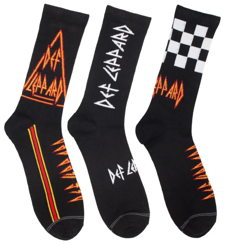 DEF LEPPARD '3 PACK' CREW SOCKS
