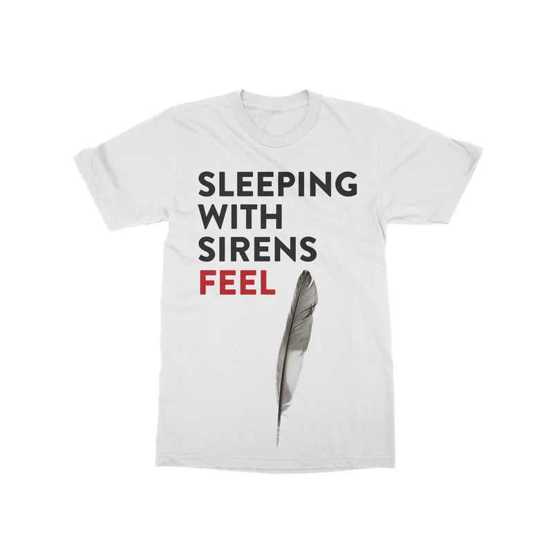Detailed Feather White T-Shirt