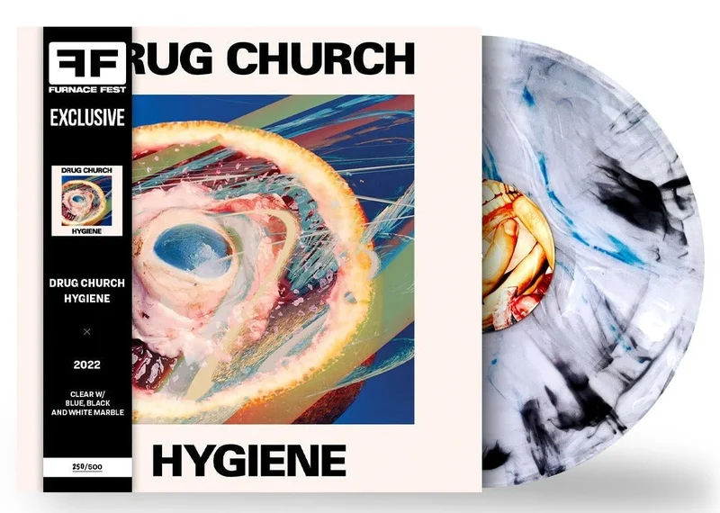 DRUG CHURCH HYGIENE LP (Furnace Fest Exclusive  Only 500 made, Clear w/ Blue, Black, and White Marble Vinyl)