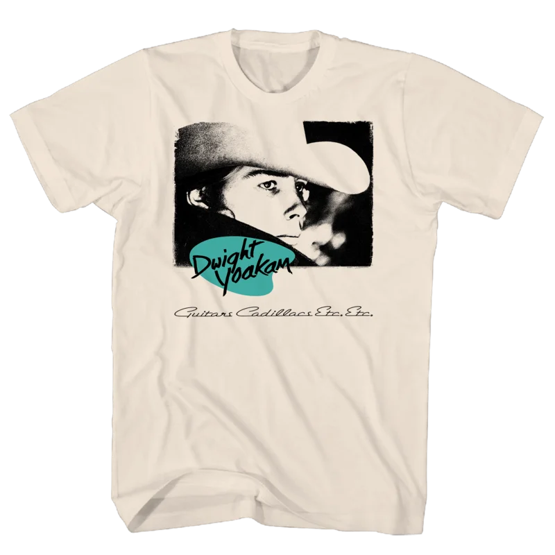 DWIGHT YOAKAM GUITARS AND CADILLACS ALBUM COVER FRT/BACK NATURAL T-SHIRT NATURAL