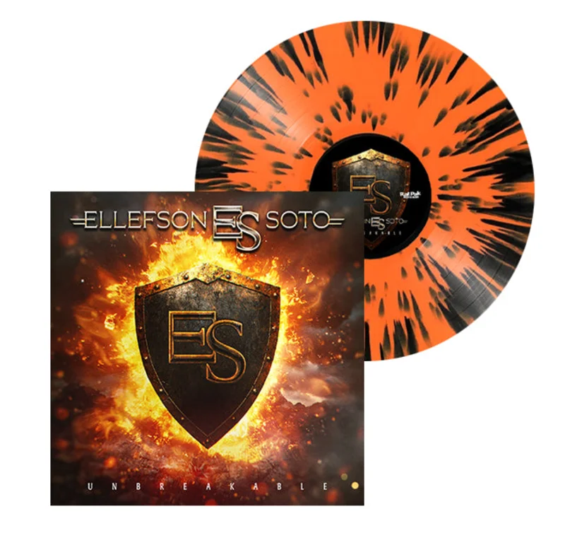 Ellefson-Soto "Unbreakable" Autographed "Tiger Burst" Vinyl Record Bundle