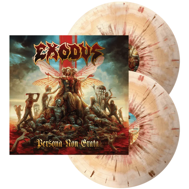 EXODUS 'PERSONA NON GRATA' LIMITED EDITION BONE & BEER SWIRL WITH RED & BROWN SPLATTER 2LP  ONLY 300 MADE