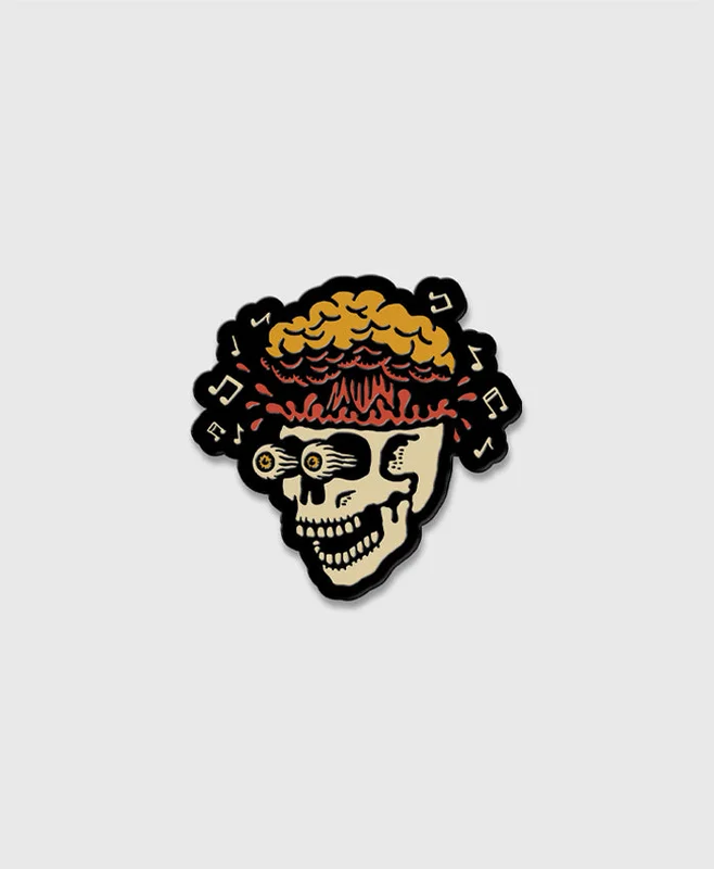 Exploding Skull Enamel Pin