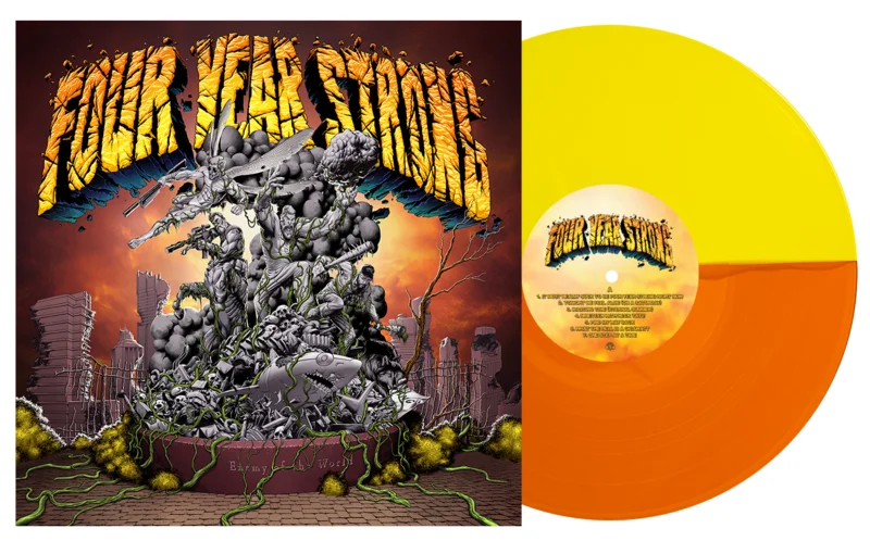 FOUR YEAR STRONG ENEMY OF THE WORLD RE-RECORDED LP (Limited Edition  Only 250 made, Half Orange / Half Yellow Vinyl)