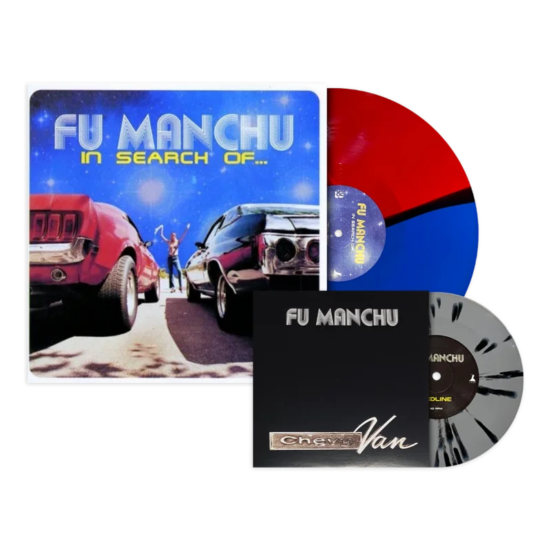 FU MANCHU IN SEARCH OF... DELUXE LP W/ 7" SINGLE (Limited Edition  Only 250 Made, Half Transparent Red / Half Transparent Blue & Clear w/ Black Splatter Vinyl)
