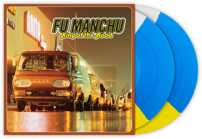 FU MANCHU KING OF THE ROAD 2LP (Limited Edition  Only 250 Made, Tri-Color White/Yellow/Transparent Blue Vinyl)