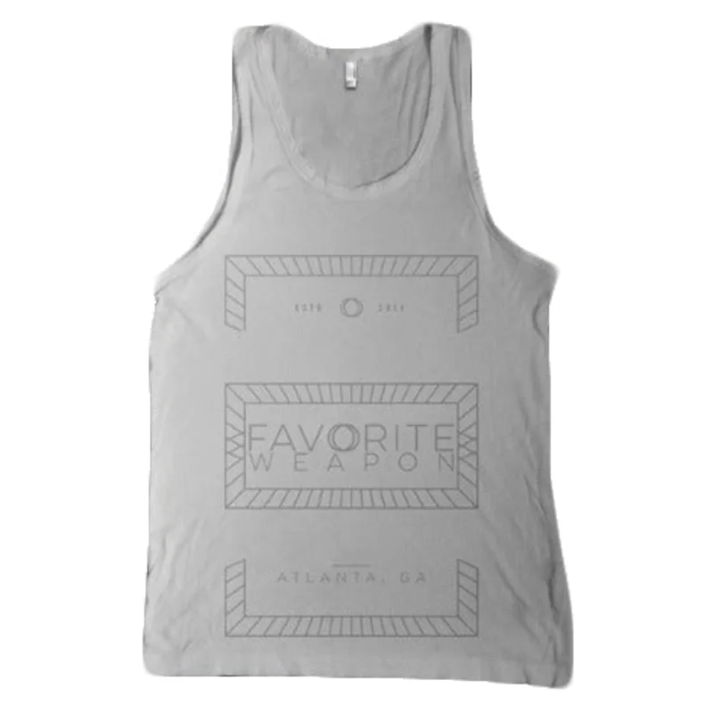 Geometric White Tank Top