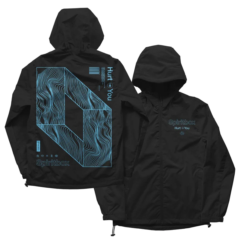 Geometry Black Windbreaker