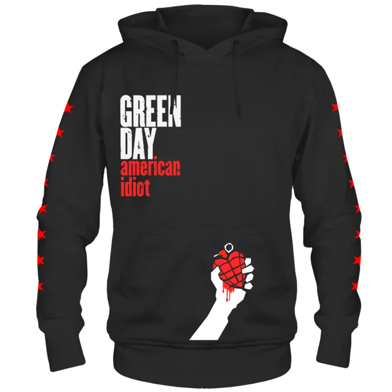 GREEN DAY AMER IDIOT BLACK HOODIE black