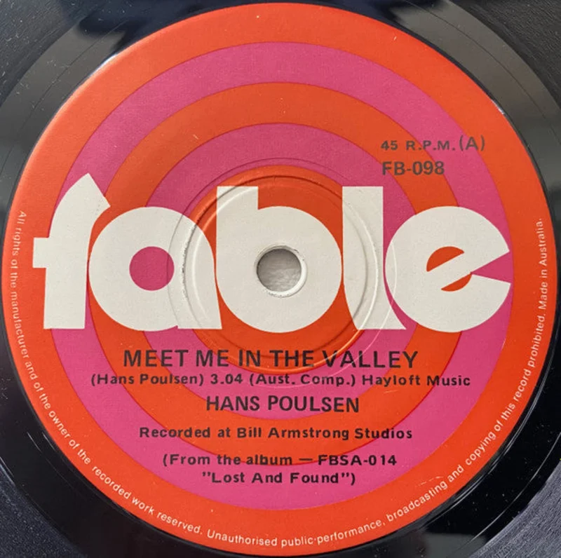 Hans Poulsen - Meet Me In The Valley (7", Single) (Very Good (VG))