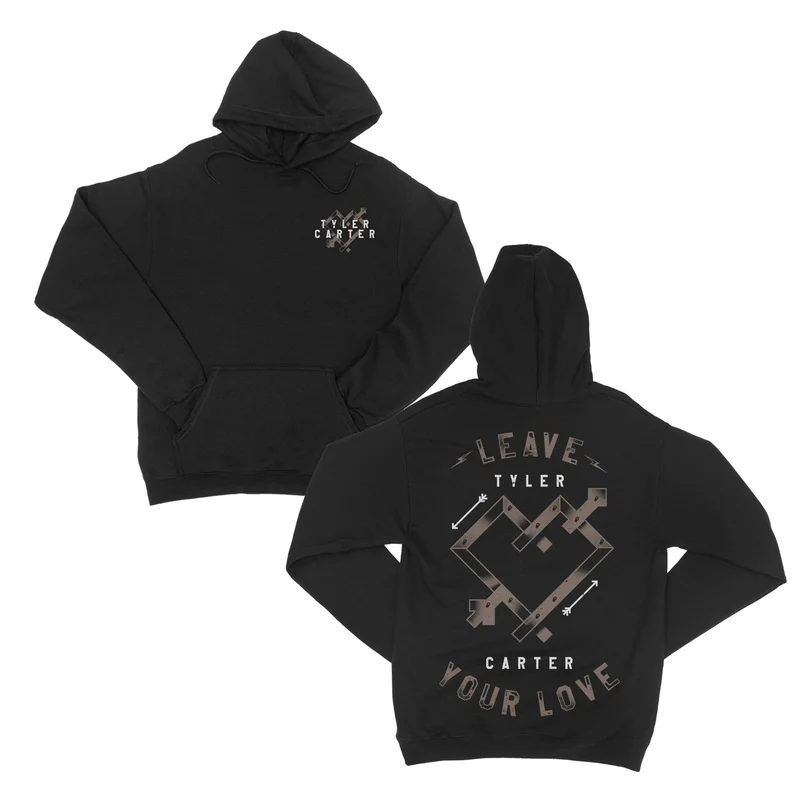 Heart Black Hooded Pullover