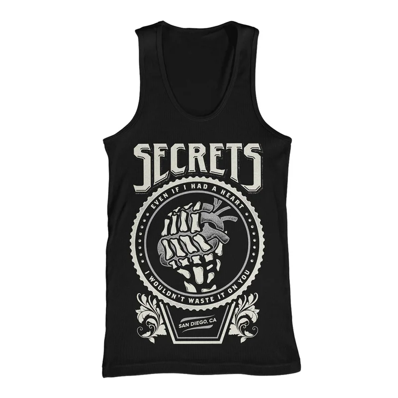 Heart Black Tank Top