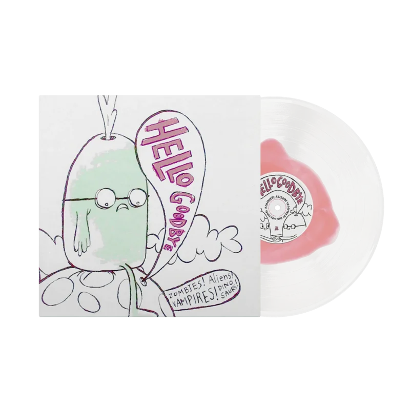 HELLOGOODBYE 'ZOMBIES! ALIENS! VAMPIRES! DINOSAURS!' LP (Pink In Clear Vinyl)