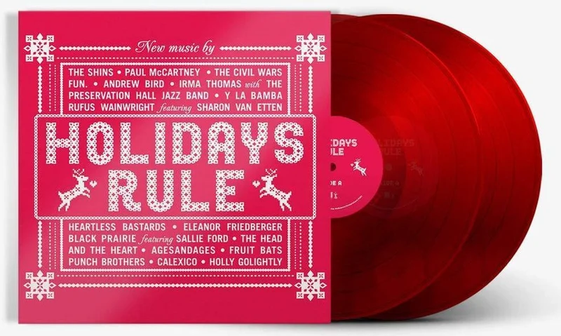 'HOLIDAYS RULE' RED 2LP (Red Vinyl) - Shins, Paul McCartney, Rufus Wainwright, Fruit Bats, more
