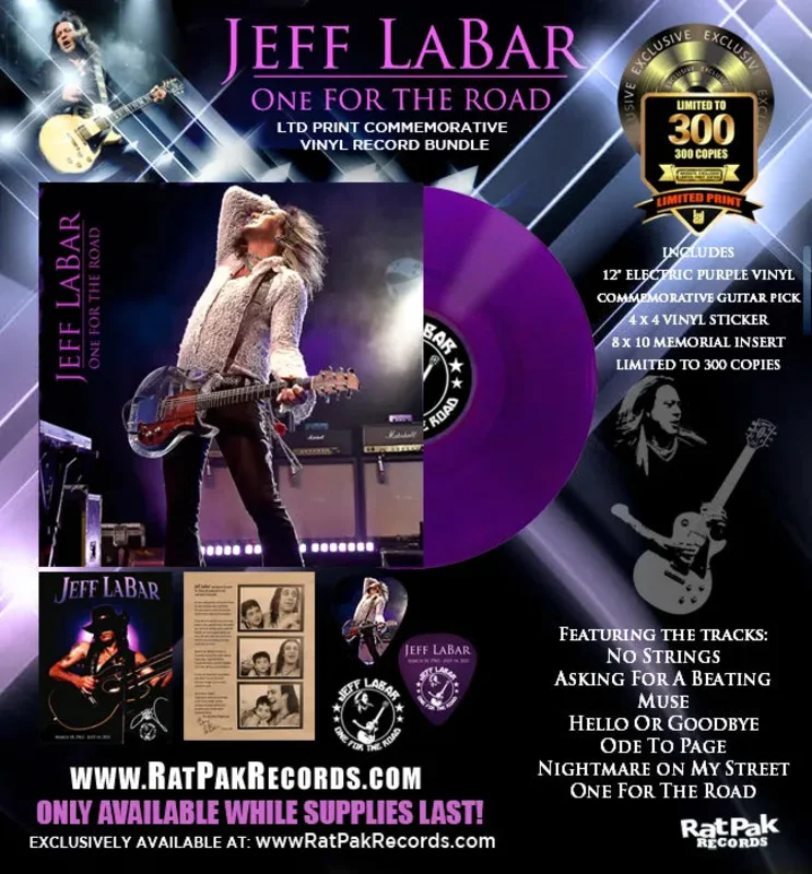 Jeff LaBar (Cinderella) Commemorative "One for the Road" Vinyl Record Bundle