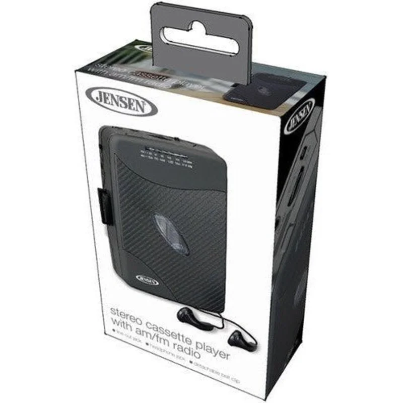 Jensen SCR-75 Personal Stereo Cassette Player - AM/FM - Stereo Earbuds (Black)