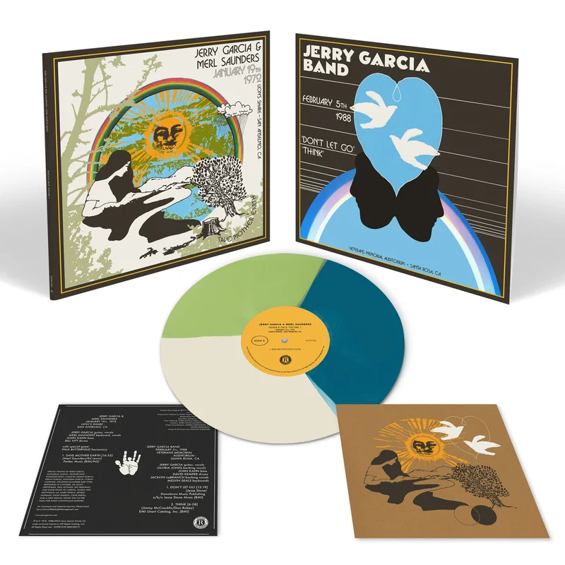 JERRY GARCIA & MERL SAUNDERS / JGB HEADS & TAILS VOLUME 1 LP (Limited Edition  Only 600 Made, Blue / White / Green Tri-color Vinyl)