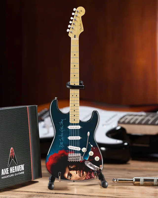 JIMI HENDRIX BOTH SIDES OF THE SKY MINI FENDER STRAT GUITAR MODEL OFFICIALLY LICENSED