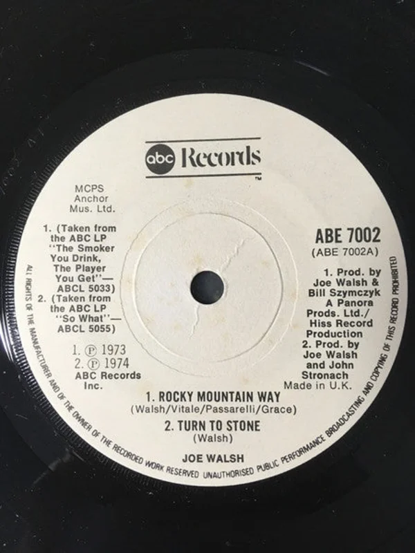 Joe Walsh - Rocky Mountain Way (7", EP) (Very Good Plus (VG+))