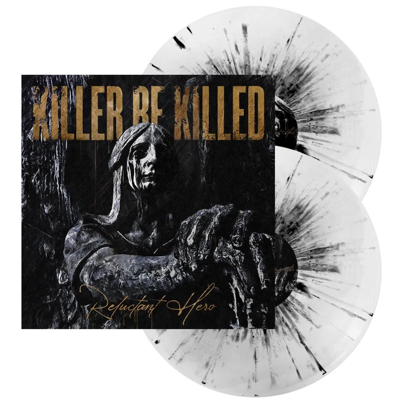 KILLER BE KILLED - 'RELUCTANT HERO' LIMITED-EDITION 2LP GRAY IN WHITE WITH BLACK SPLATTER ONLY 500 MADE