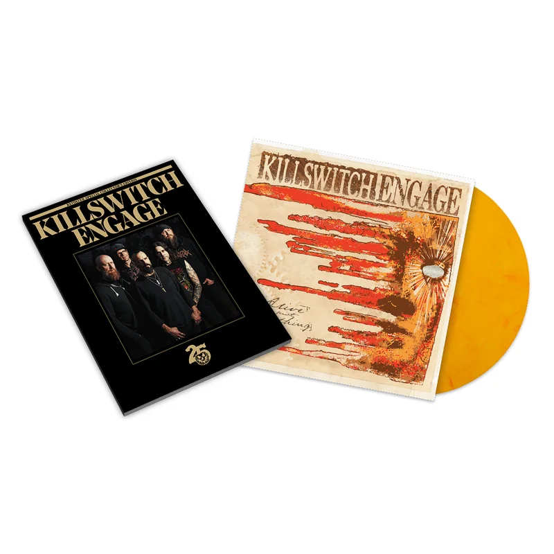 KILLSWITCH ENGAGE ALIVE OR JUST BREATHING LP (Limited Edition  Only 500 Made, Yellow Flame Vinyl) + "BAND COVER" SPECIAL COLLECTOR'S EDITION DELUXE MAGAZINE