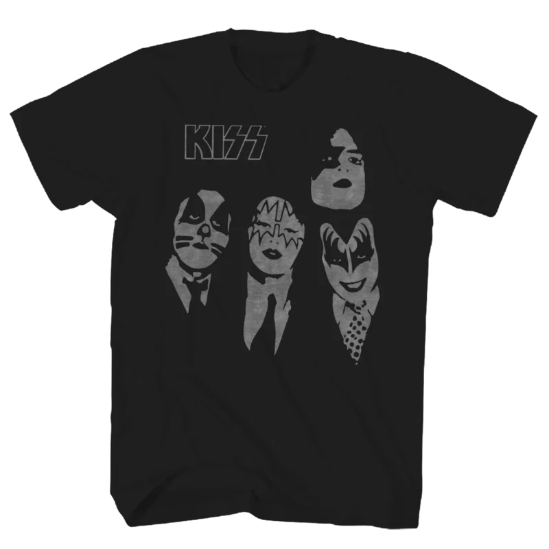 KISS DRESSED TO KILL FACES BLACK TEE BLACK