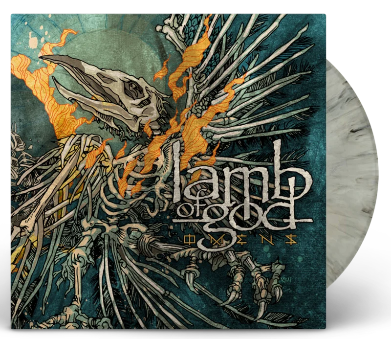 LAMB OF GOD 'OMENS'  LIMITED EDITION SILVER GRAY MARBLE LP  ONLY 1000 MADE