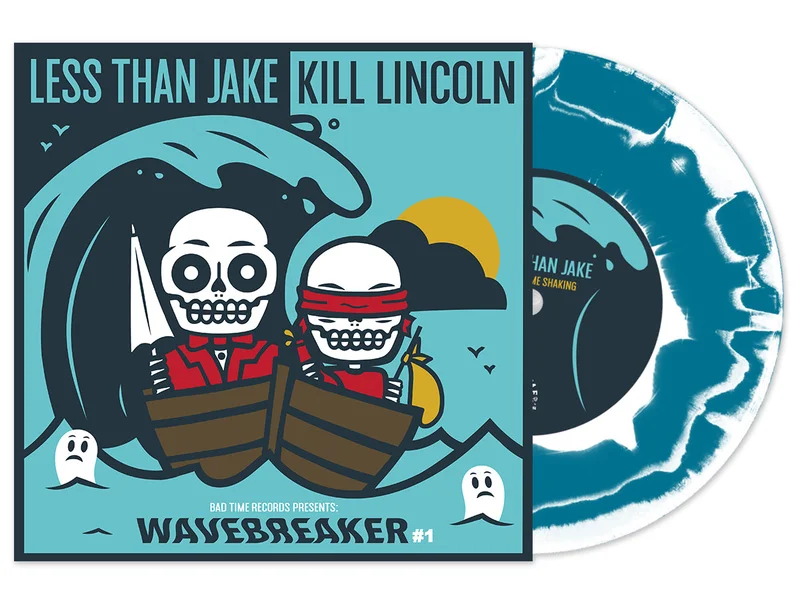 LESS THAN JAKE / KILL LINCOLN WAVEBREAKER #1 7" EP (Aqua Blue White Swirl Vinyl)