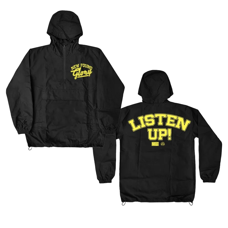 Listen Up! - Black Windbreaker