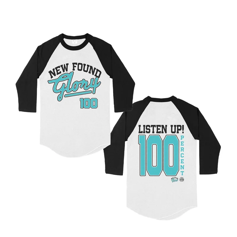 Listen Up! - White/Black Baseball Tee