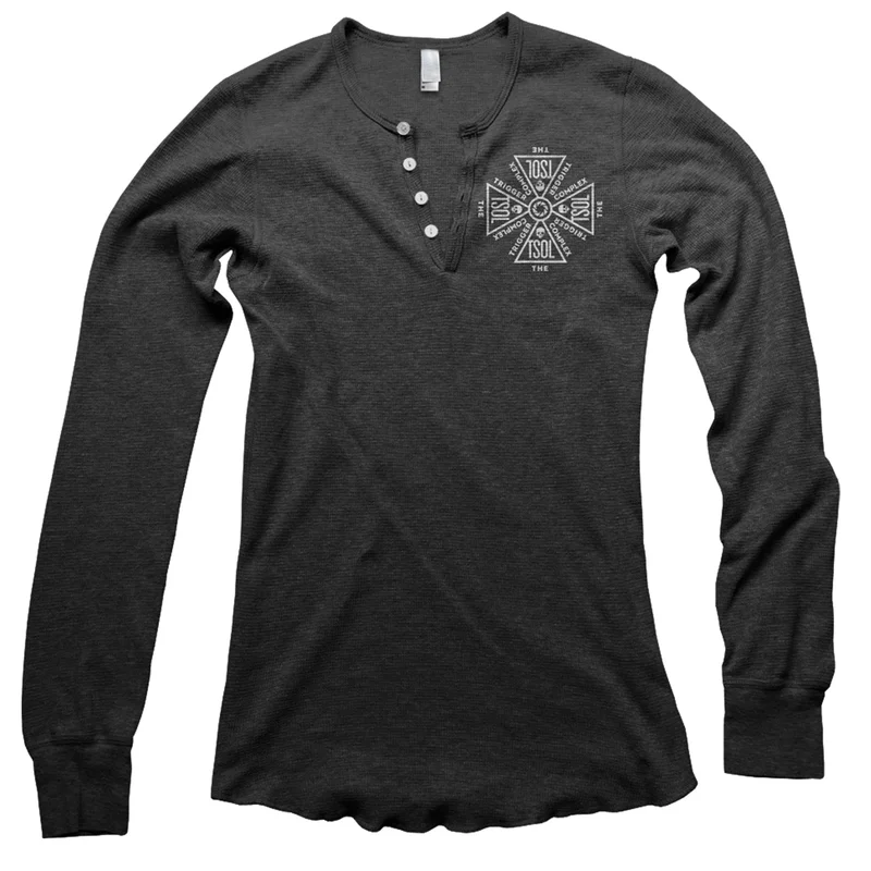 Logo Dark Heather Grey Henley